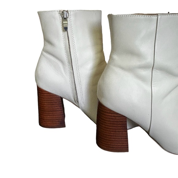 Nine West Ivory Leather Ankle Boots Women’s Size 8 Box Included - Picture 3 of 4